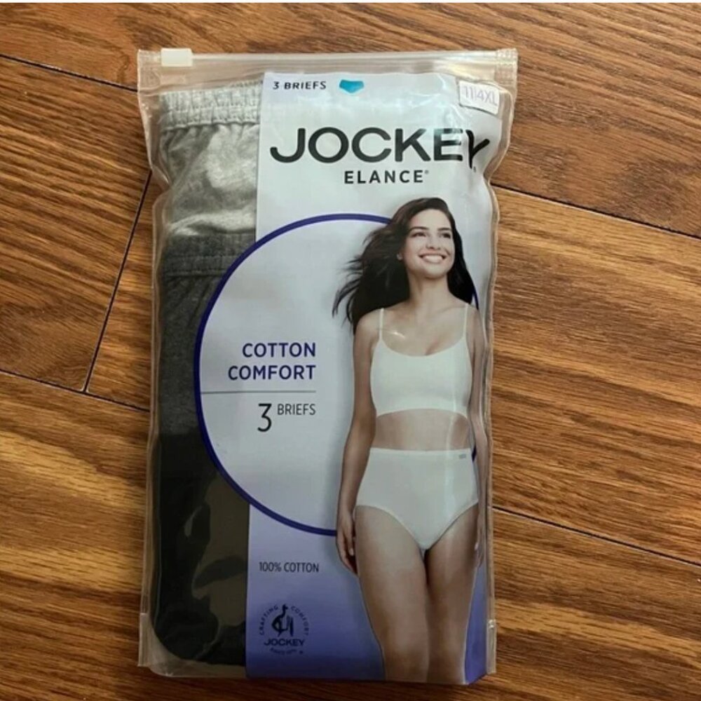 Jockey elance black cotton comfort briefs size 8